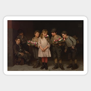 Street Gallantry by John George Brown Sticker